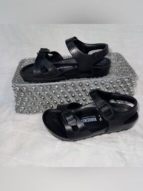 Birkenstock Rio EVA Kids Black Sandals Size 28 / US K10 Waterproof NEW in Box!